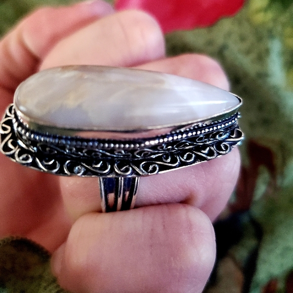 New Huge Botswana Agate 925 Silver Statement Ring. - Picture 6 of 16